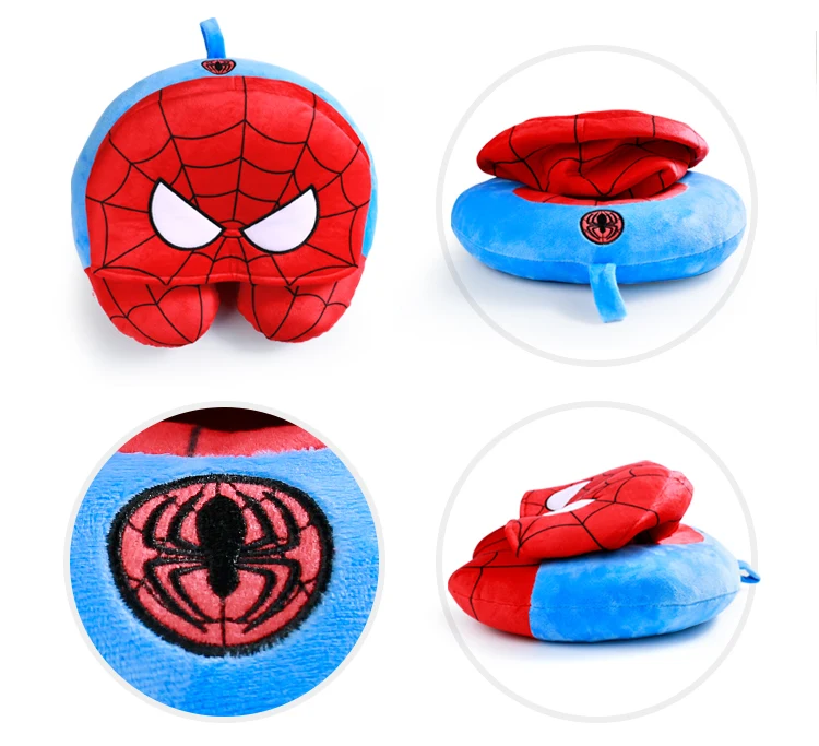 Disney Marvel Hero u-подушка Мстители Капитан США Железный человек Человек-паук с капюшоном u-подушка Мужская офисная Автомобильная подушка для шеи Дети