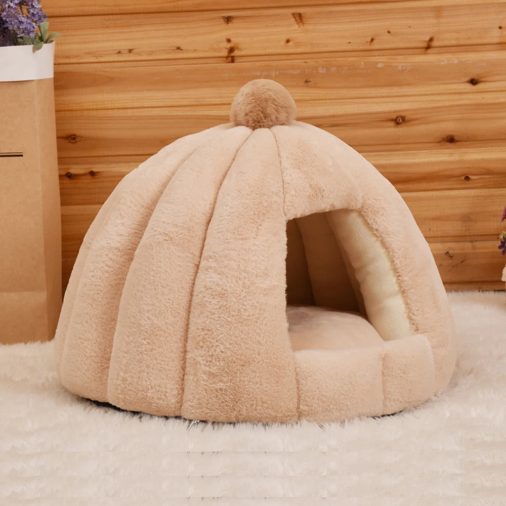 Semi Closed Pet Cat House Kitten Dog Bed Winter Warm For Medium Small Cats Dogs Nest 3
