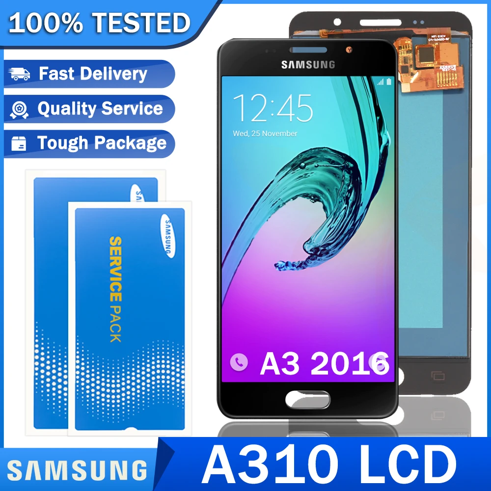 4 7 ''Оригинальный ЖК дисплей для SAMSUNG Galaxy A3 2016 A310 A310F супер AMOLED сенсорный экран