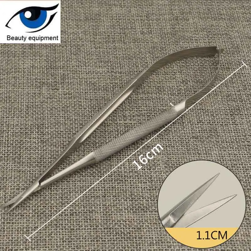Розово-красный Ophthalmology microsurgery round handle ophthalmic scissors corneal scissors suture removal open eye double eyelid surgery sciss - Цвет: Розово-красный