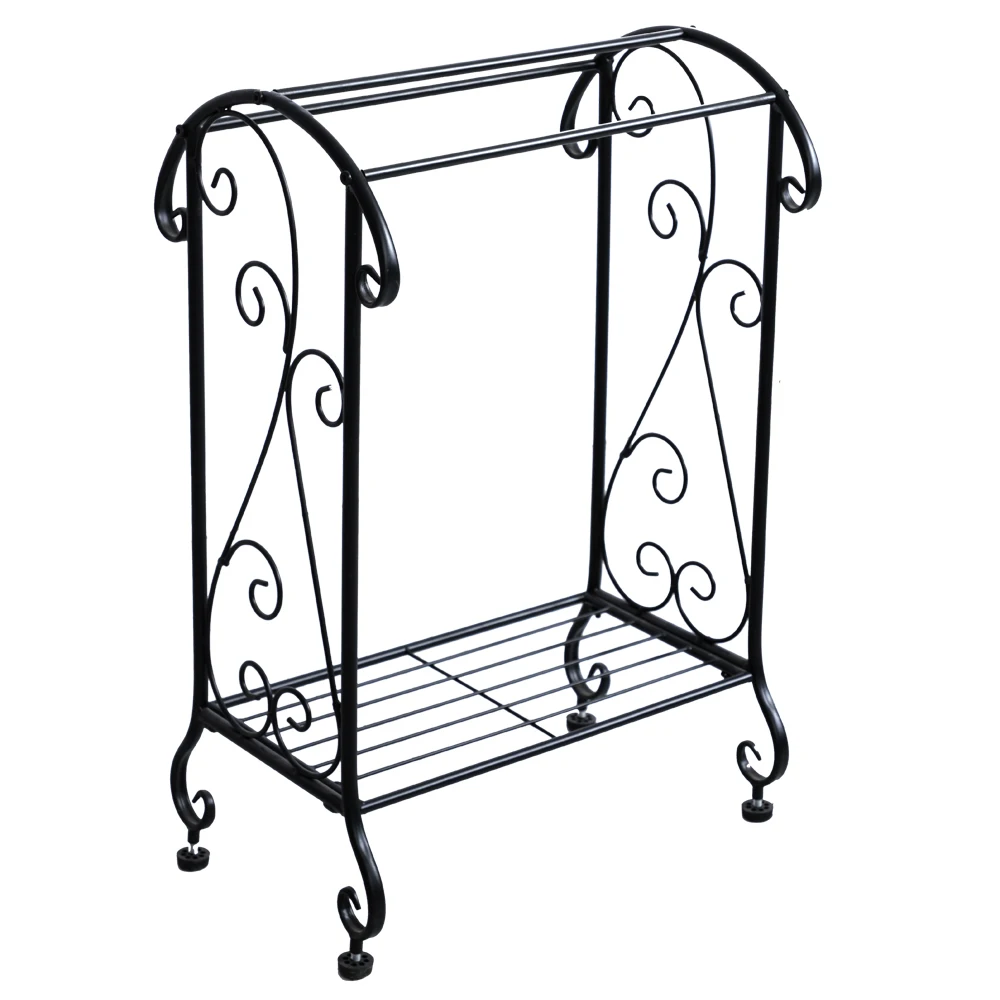 

Coffee Brown Metal Free Standing Towel Rack Stand with Shelf (46 x 31 x 70)cm US warehouse in Stock