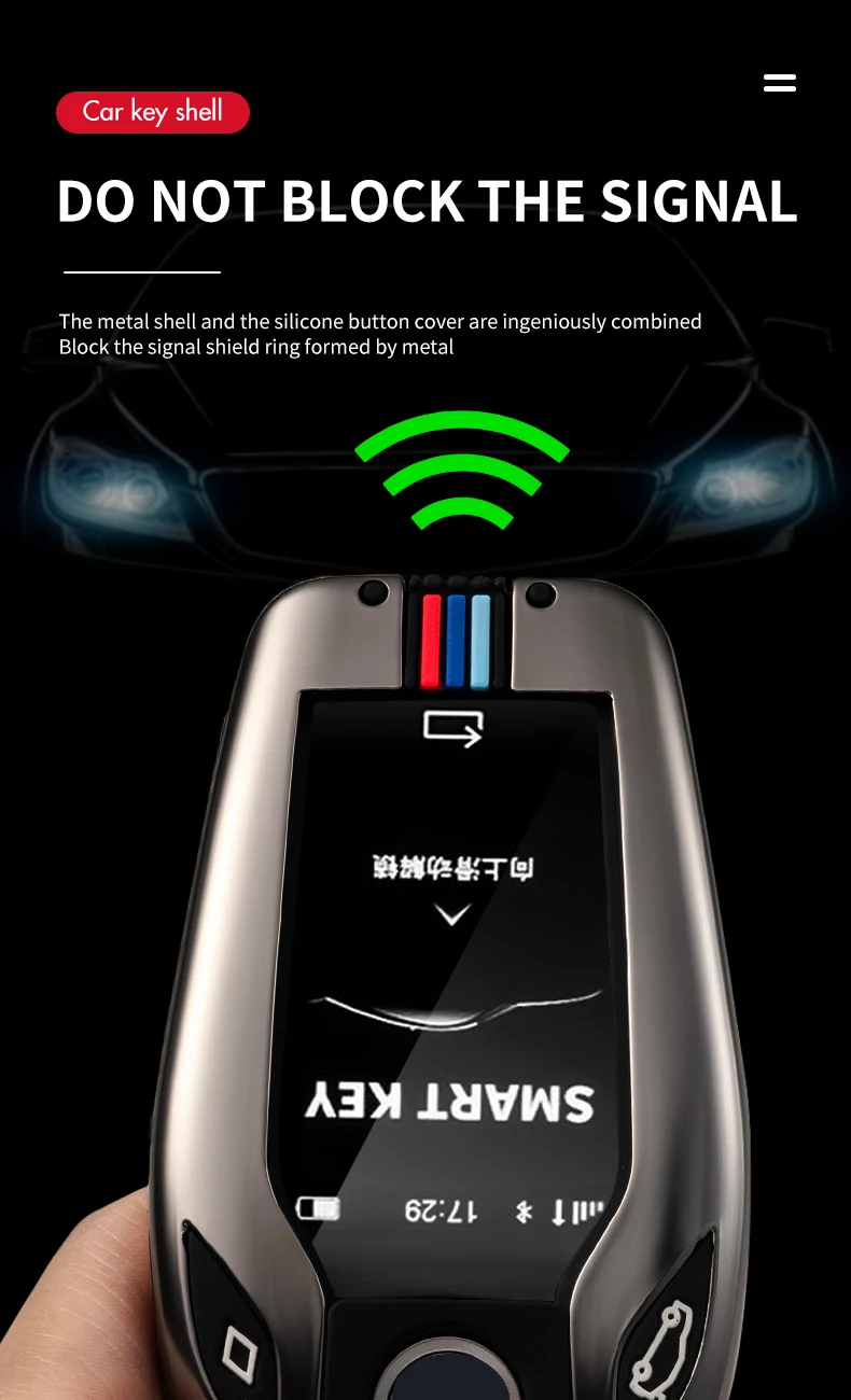 In Lega di zinco Auto Display A LED Caso Della Copertura di Chiave Borsette per BMW 5 Serie 7 G11 G12 G30 G31 G32 I8 I12 I15 G01 G02 G05 G07 X3 X4 X5 X7 - Hef1ed87539de413d910c9ffcaf593d32R