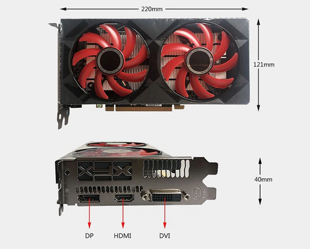 XFX Radeon RX 560 4 ГБ DDR5 видеокарты AMD GPU 128 бит RX 560D игровой ПК видеокарты настольный компьютер геймер используется RX560 карта