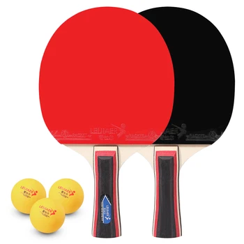

2PCS/Lot Table Tennis Bat Racket Ping Pong Paddle Racket Set With Bag 3 Balls Double Face Pimples In Long Handle