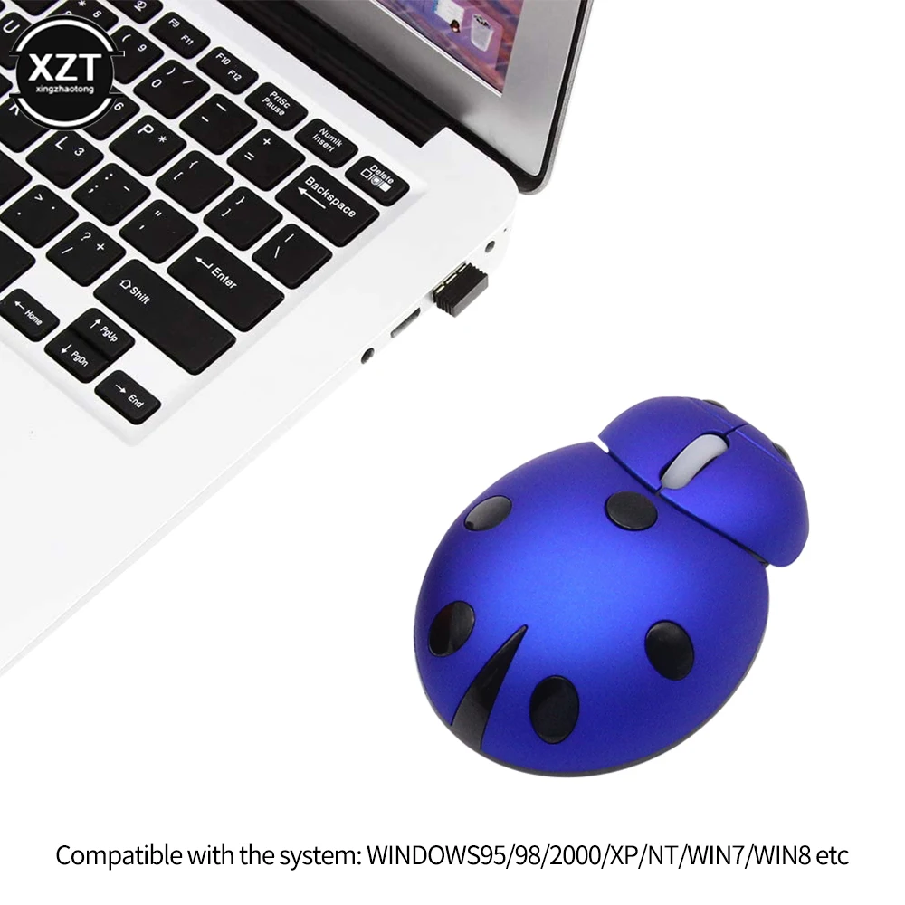 Wireless Ergonomic Mini Mouse - Ladybug-Shaped Portable USB Animal Gift