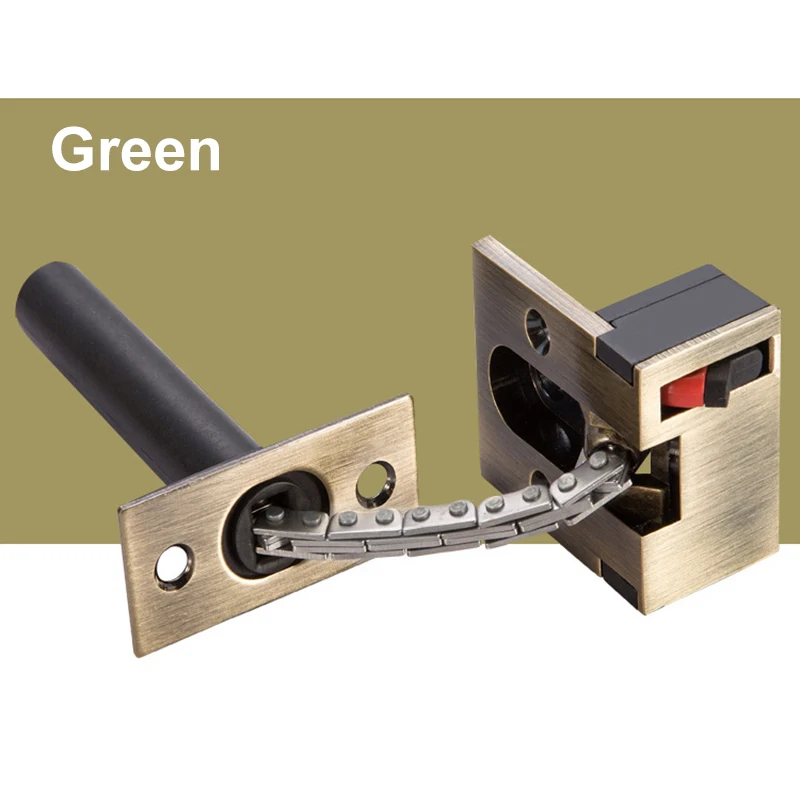 Green 1 шт. Нержавеющая сталь Литье Дверная цепь для безопасности Защита для тяжелых условий эксплуатации с защелкой безопасности дверного замка SNO88 - Цвет: Green