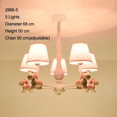5 Lights Современный светодиодный хрустальный светильник для люстры, светильник для детской люстры, потолочный светильник или подвесной светильник для спальни - Цвет абажура: 5 Lights