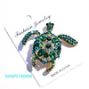 Green Color Crystal Sea Turtle brooches Rhinestone Brooch for Women Coat Garments Lady Gifts Elegant Breast Pin Fashion Jewelry ► Photo 3/6