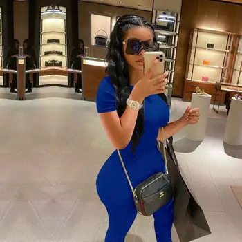 

ZOOEFFBB Plus Size 2 Piece Set Women Summer Tracksuit Crop Top Stacked Leggings Sweat Suits Two Piece Club Outfits Matching Sets