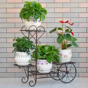 

Flower Shelf Multilayer Indoor Special Offer Home Balcony Rack Iron Living Room Space Saving Flower Pot Floor Green