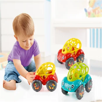 

1PC Baby Plastic Non-toxic Colorful Animals Hand Jingle Shaking Bell Car Rattles Toys Music Hand Bell for Kids Children