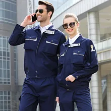 Рабочие комплекты одежды для мужчин и женщин, спецодежда унисекс, костюмы весна-осень, куртки с длинными рукавами и штаны, Заводская Рабочая форма для ремонта