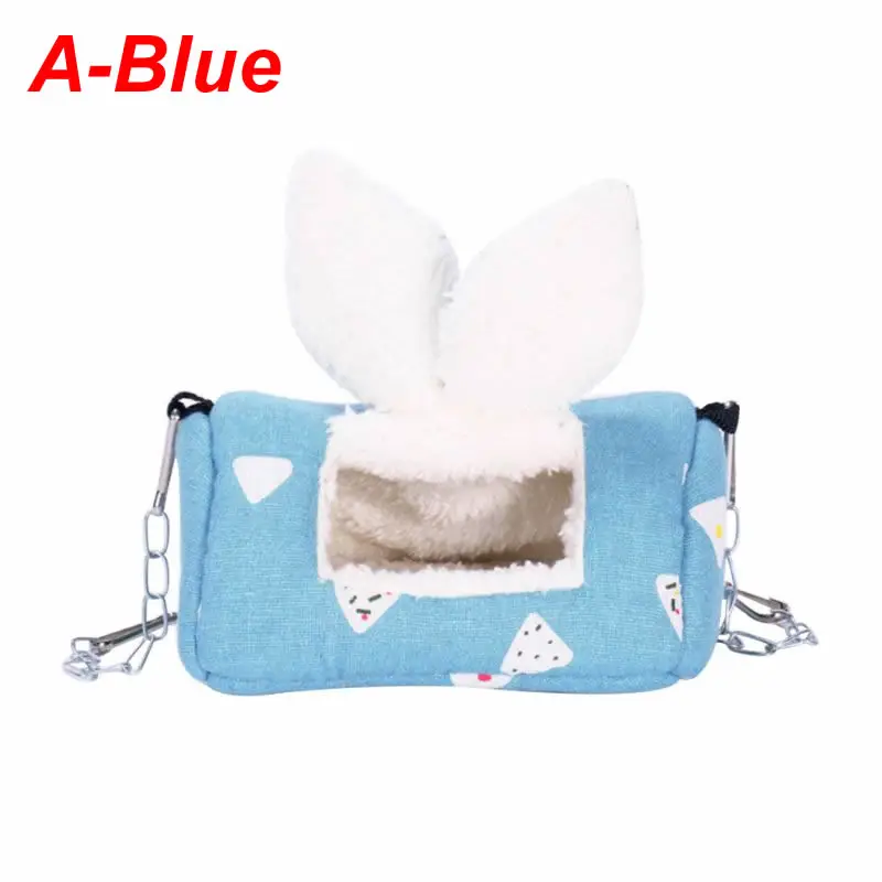 Little Pet nest Hamster nest Cute Pet Soft Nest Squirrel Hamster Bed Cotton Warm Comfortable Hangable Nests - Цвет: A-Blue