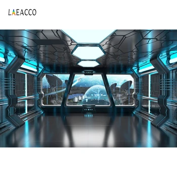 

Laeacco Space Station Universe Spaceship Dream Scene Photography Backgrounds Customized Photographic Backdrops For Photo Studio