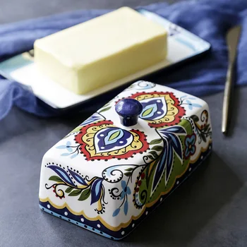

Ceramic Cheese Board and Tray with Cover Butter Box Kitchen Organizer Dessert Container Accessories Tableware Dish Plate Tools