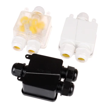 

New 3 Way Plastic Waterproof External Electrical Junction Box Wire Connector IP68