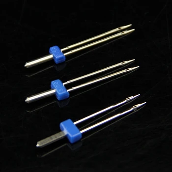 

New 3 x Double Twin Needles Pins Sewing Machine Size 2.0/90,3.0/90,4.0/90 Set(Blue)