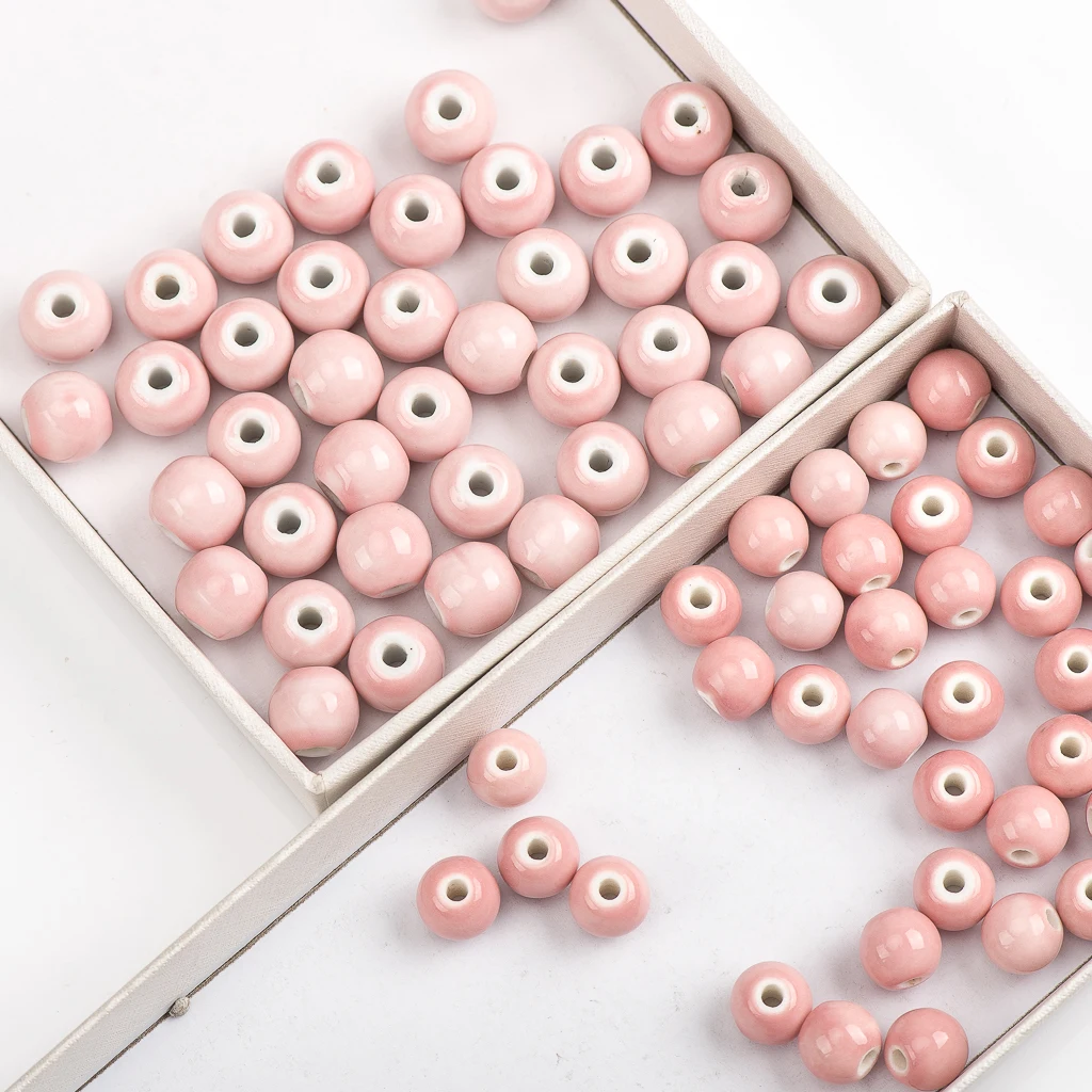 10 #12 #40 stücke DIY Runde Reine Farbe Keramik Perlen Perlen Handgemachte Porzellan Perle Für Schmuck Machen # a301B – Detail 10