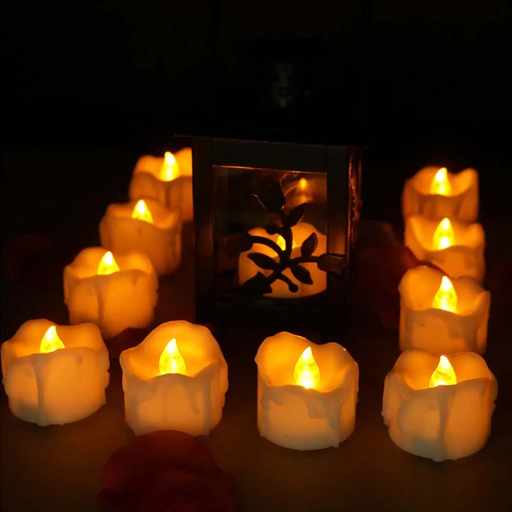 12pcs Remote Non-Remote Control LED Lights, Battery Powered LED Lights, LED Candle Lights, Festive White Atmosphere, LED Candles 1