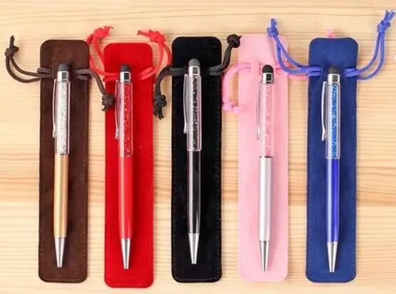 

Бархатный для ручки держатель одного сумочка для ручек и карандашей чехол веревка блокировки мешок подарка