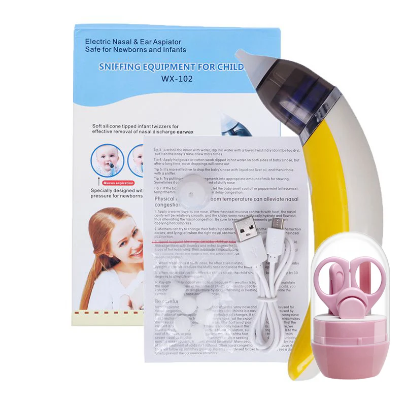 Электрический Очиститель носа для детей, детские носовые аспираторы для новорожденных, очиститель сосудов, оборудование для нюхания, безопасный гигиенический аспиратор для носа - Цвет: as shown