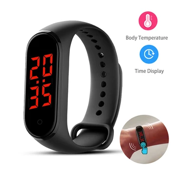

Smart Band Measurement Body Temperature Smartband 24-Hour Time Display Smart Wristband LED Screen Watch Monitor Health Bracelet