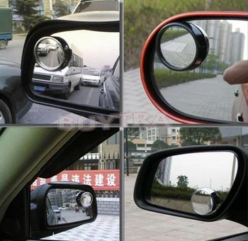 

2Pcs Car Vehicle Blind Spot Dead Zone Mirror Rear View Mirror Small Round Mirror Auto Side 360 Wide Angle Round Convex Mirror