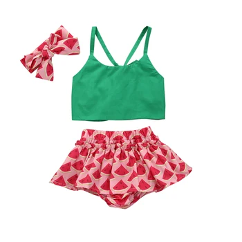 

Imcute 2020 Newborn Baby Girls Clothes Strappy Vest Tops T Shirt Pants Shorts Outfits Set 0-24M