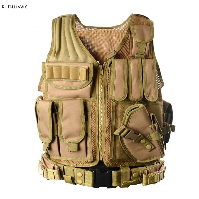 Molle Hunting Vest para Militar, Exército, Polícia, Airsoft, Paintball, Jogo de guerra, Armadura Protetora, Equipamento Tático