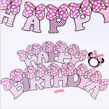 Детские подвесные украшения для празднования дня рождения флаг особой формы Минни Микки латте художественный баннер красочное мультяшное украшение декоративный флаг Wh