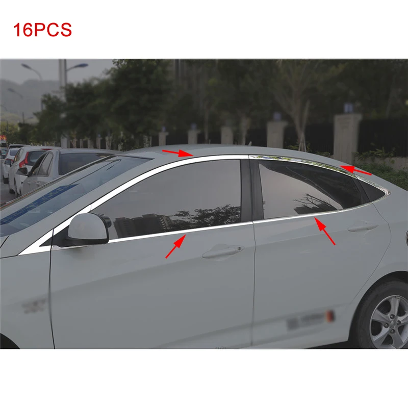 16/22 шт для hyundai Solaris 10-14 окна автомобиля столб накладка Нержавеющая сталь украшения для hyundai Solaris 2010 2011 2012 2013