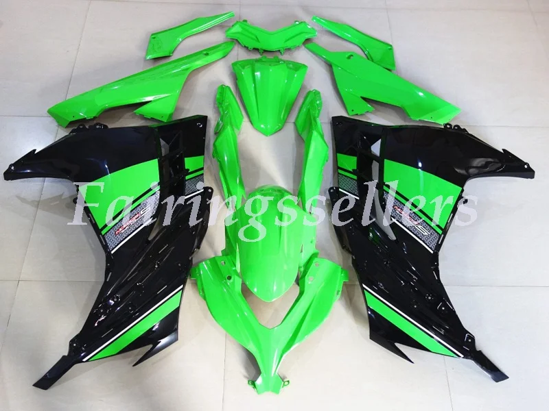 ABS пластик Литья Под Давлением Мотоцикл Обтекатели комплект подходит для Kawasaki Ninja 300 EX300 ninja300r 08-13 на заказ - Цвет: Black and Green