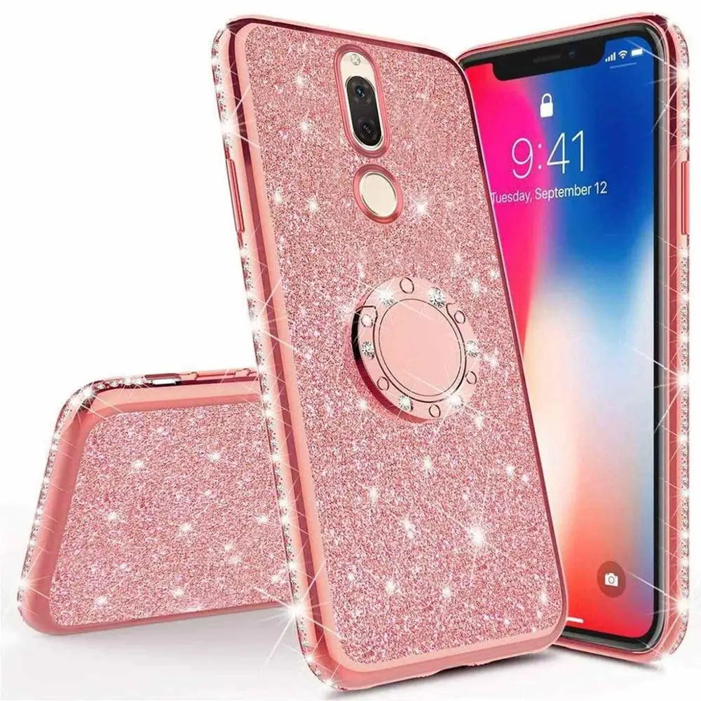 Diamond Case for OPPO RENO 2 Z 10x Zoom F11 F9 Pro A9 A5 2020 Cover For Realme X2 5 3 XT C2 C1 A1K Glitter Ring | Мобильные телефоны