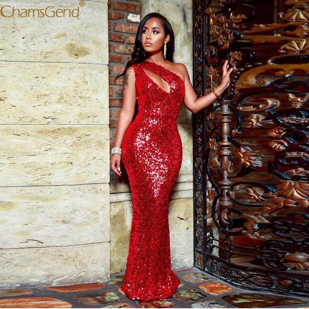 Gown Side Slit Sleeveless Prom Dress Dresses Woman Party Night Maxi Dresses Red Dresses Woman Party Night Sexy SequinedSept