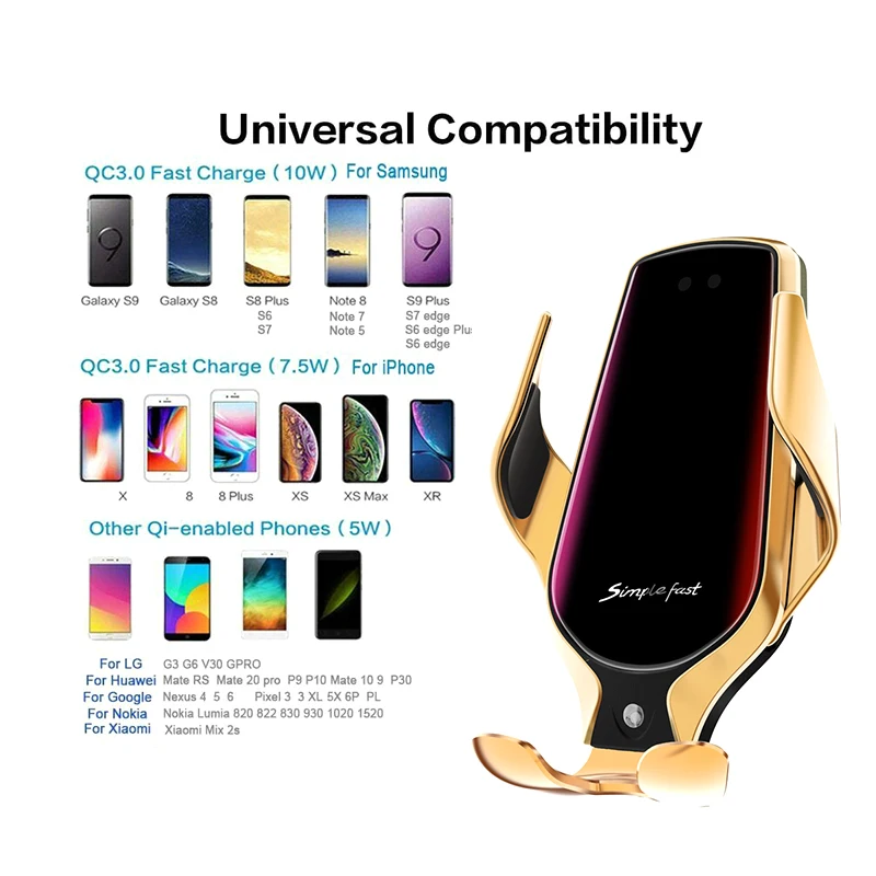 Быстрое беспроводное зарядное устройство 10 Вт для iPhone X Xs MAX XR 8 plus зарядка Samsung S8 S9