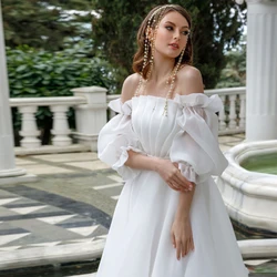 Charming Spaghetti Strap Strapless Sashes White Wedding Dresses for Ladies Party Bow Sexy Open Back Sleeveless Court Train 2022