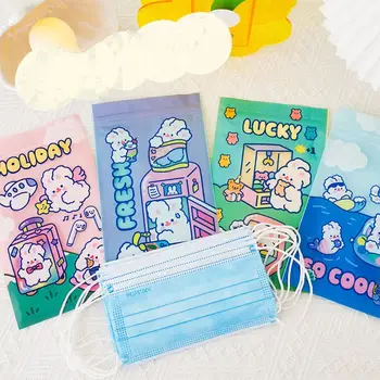 

100pcs Cartoon Print Ziplock Bag Packaging Storage Bag Plastic Organizer