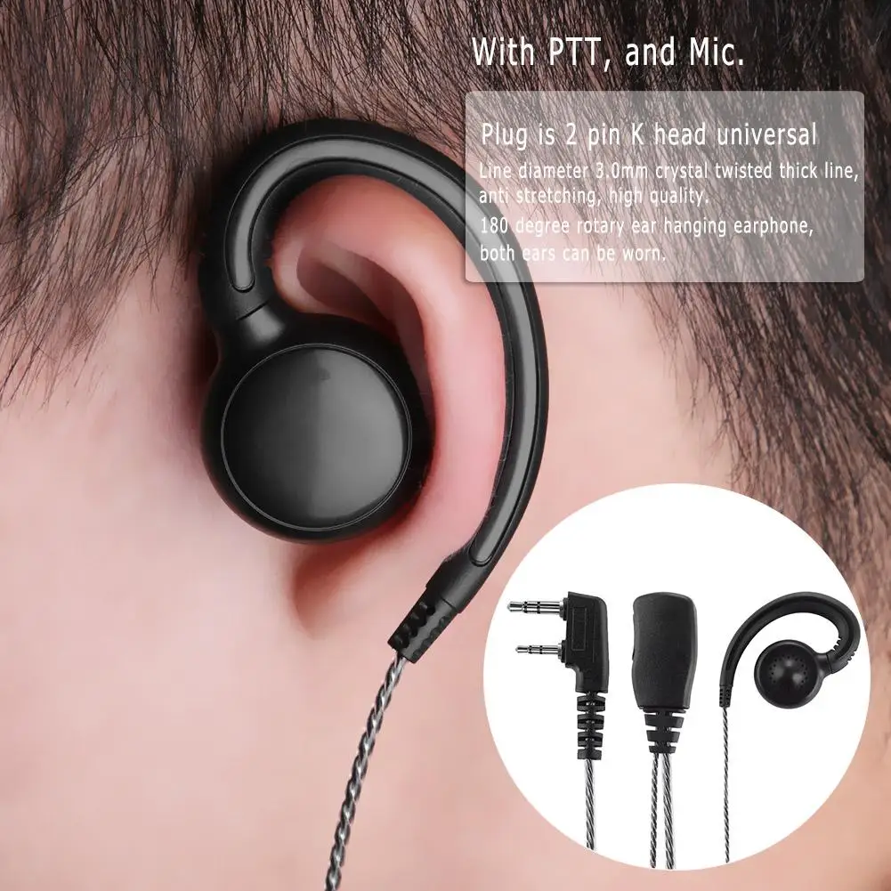 ALLOYSEED 180 градусов поворотный Заушник гарнитура с микрофоном PTT для Kenwood радио Baofeng