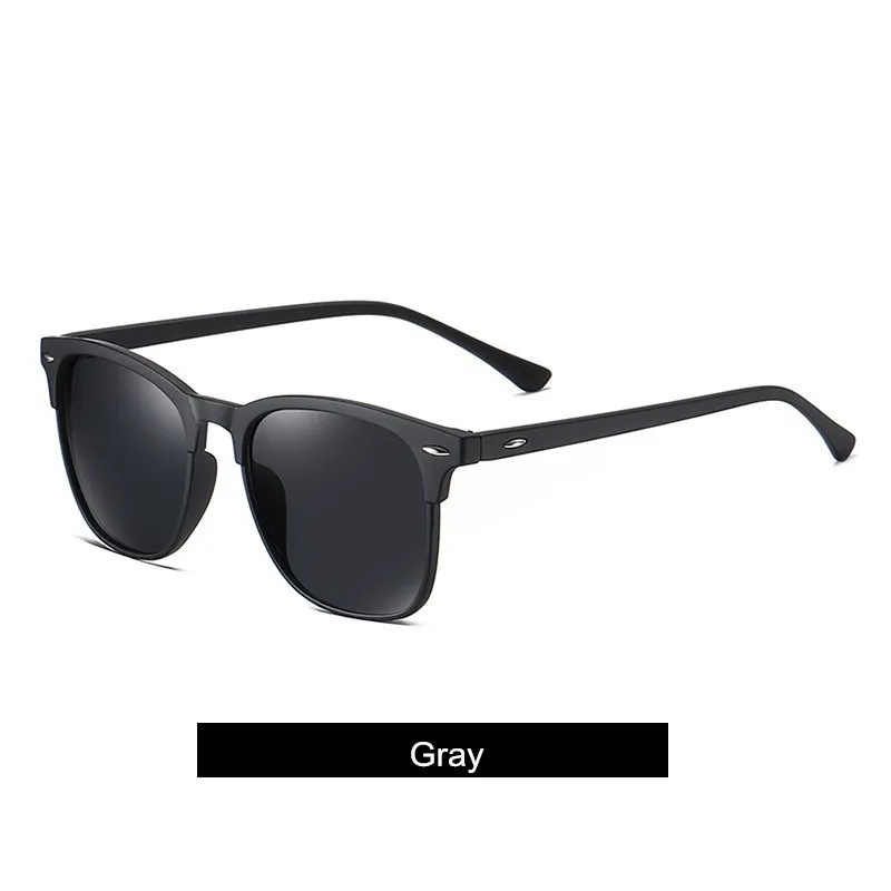 Polarisierte quadratische Sonnenbrille Damen schwarz Vollrahmen Mode Herren UV400 Brille - Bild 10 von 14