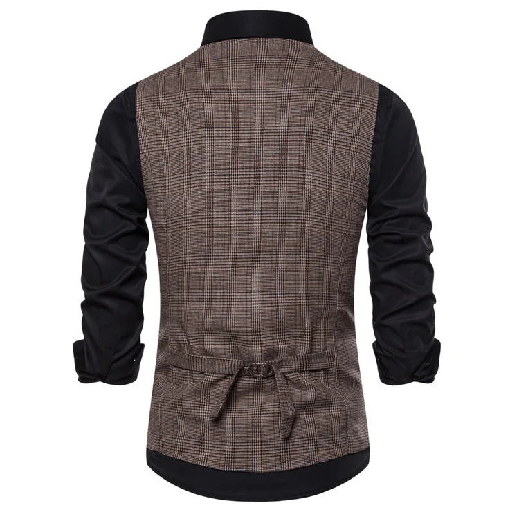 Mens Vest In Stock Spring and Autumn Fashion casual V-neck British Style Suit Vests Three Color
