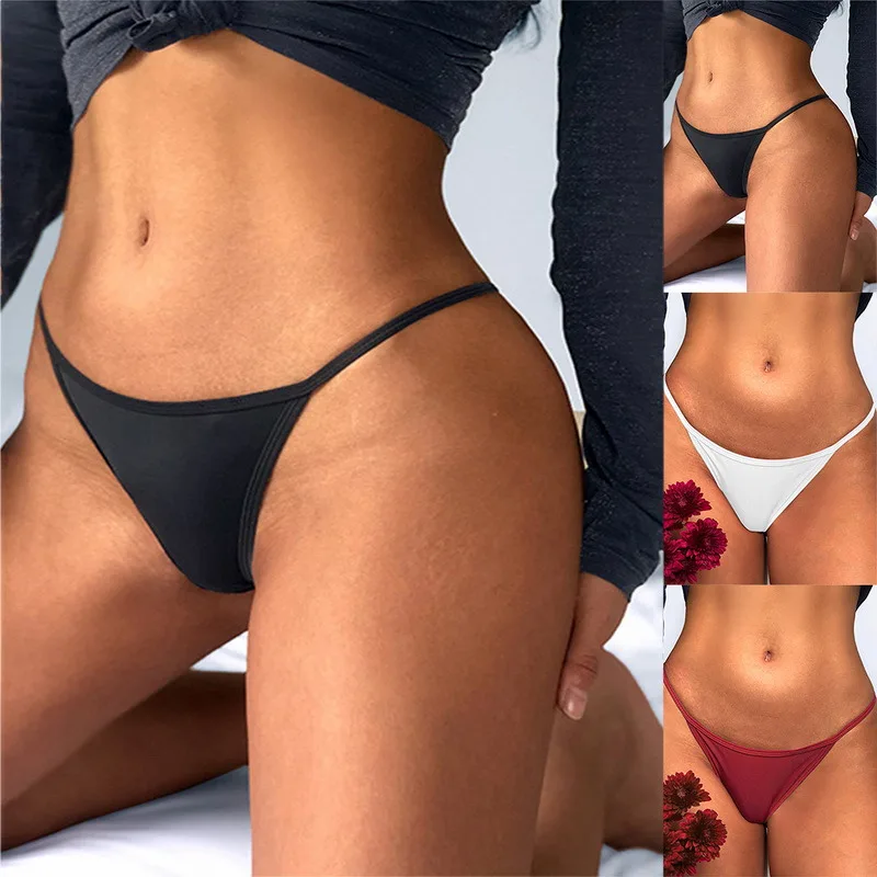 2021 European Luxury Floral Embroidered Sexy Panties Low Waist String Solid Temptation Thin Women