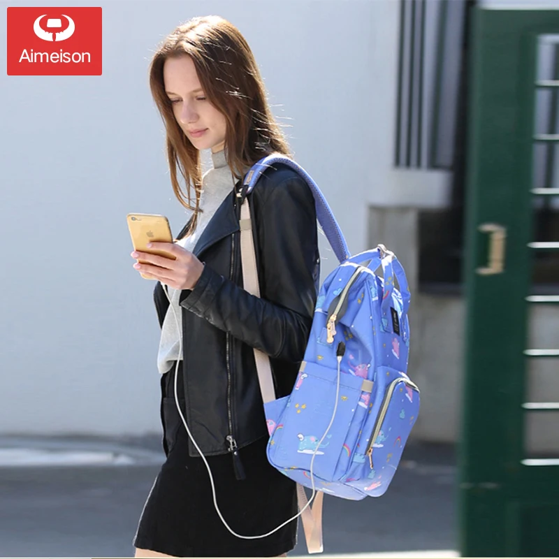 

Mummy bag 2019 new fashion female maternal and child package shoulder portable multi-function large capacity mother bag out