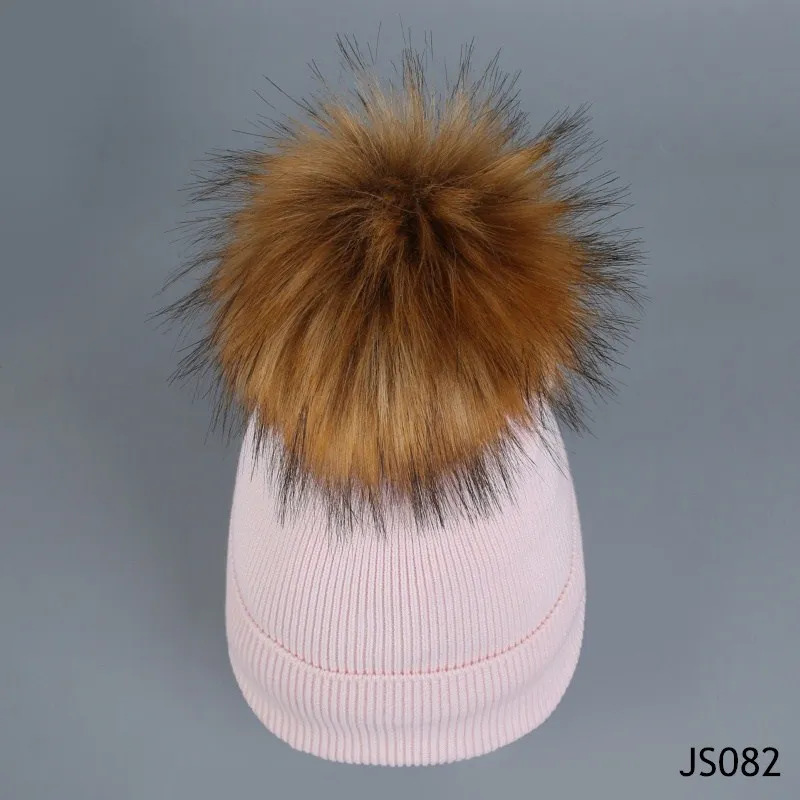 hat Light pink Girita женская вязаная шапка зима шапки с флисовой подкладкой вязаные шапочки помпон мех женские теплые шапки - Цвет: hat Light pink
