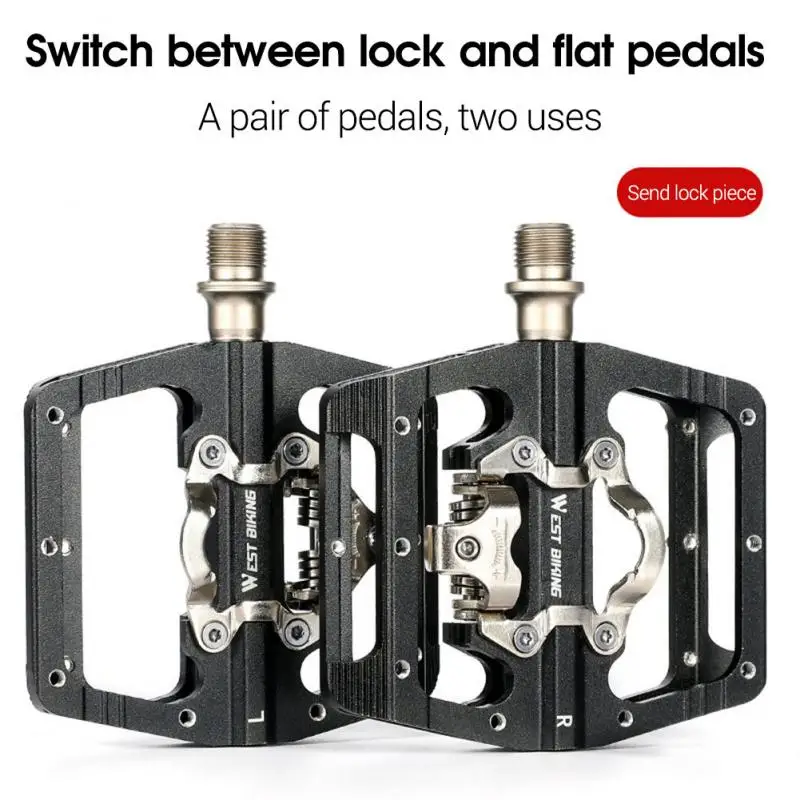 Велосипедная педаль West Rider универсальная нержавеющая самоблокирующаяся
