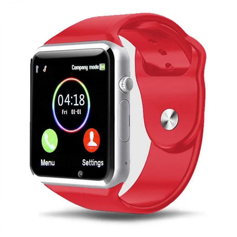 Bluetooth Смарт наручные часы A1 телефон часы для мужчин для Android samsung IPhone xiaomi Универсальный телефон мужские и женские часы PK X6 Y1 GT08 - Цвет: Красный