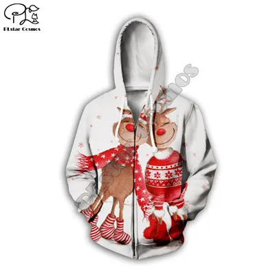 Zip hoodies PLstar Cosmos merry christmas santa claus Повседневная Толстовка с 3D принтом/Толстовка/куртка/Мужская Женская цветная забавная стильная-2 - Цвет: Zip hoodies