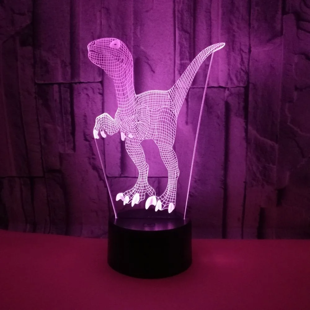 

Dinosaur 3D Creative Home Decoration Board Colorful Touch Remote Control Small Table Lamp Desktop Decoration Board