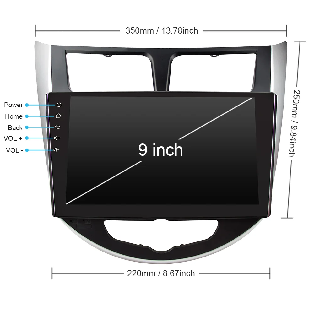 Автомагнитола Eunavi TDA7851 2 din 9 дюймов Android 8 1 GPS навигация стерео видео для Solaris Verna Accent