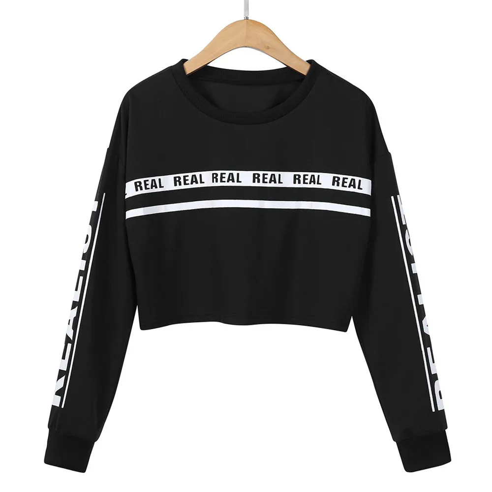 

Sweatshirt Women Pink Letters Long Sleeve Hoodie Sweatshirt Pullover Tops Harajuku Blouse Hoodies Cropped S-XL