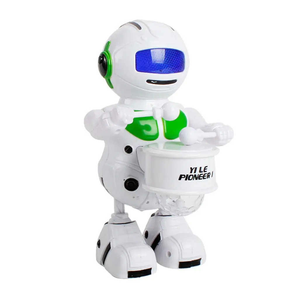 

Electric Robot Toy Space Dancing 360 Degree Rotating Light Music Electric Drum Robot Funny Music Robot